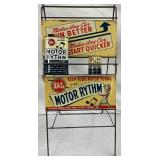 13X26 Whiz Motor Rythm Wheel Display with Two Cans and Metal Signs