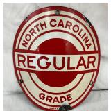8-Inch Porcelain North Carolina Regular Grade Visible Pump Sign