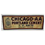 27 1/2 x 10″ Chicago-AA Portland Cement Advertising Sign