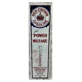 20×74 Porcelain Red Crown Gasoline Thermometer with Tube and Touchups