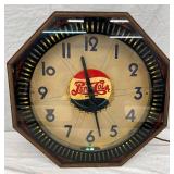 Early 18×18 Octagonal Pepsi-Cola Pinwheel Clock with Original Components