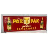 Embossed 1952 PAR-T-PAK Metal Party Pack Beverage Advertising Sign