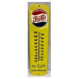 7 x 27 Inch Pepsi Thermometer with Embossed Red, White, and Blue Cap