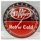 12-Inch Dr Pepper Hot or Cold Wall Thermometer with Glass Front