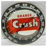 12-Inch 1959 Orange Crush Pam Clock Company Advertising Thermometer