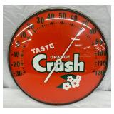 Orange Crush Advertising Thermometer with Glass Front, 12 Inches