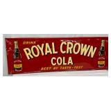 1947 Royal Crown Cola Embossed Metal Advertising Sign, 54 x 18 Inches