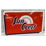 16 1/2 x 10 Porcelain Suncrest Soda Advertising Sign