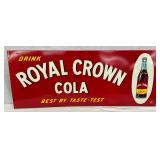 Embossed Royal Crown Cola Advertising Sign, 30 x 12 Inches