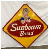 63 1/2-Inch Embossed Sunbeam Bread Advertising Sign with Girl Graphic