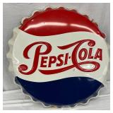 1964 24-Inch Embossed Pepsi-Cola Bottle Cap Sign
