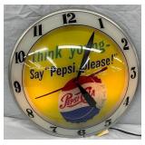 Original Pepsi-Cola Light-Up Advertising Clock with ‘Think Young’ Slogan