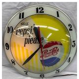 Wall Clock Featuring ‘Say Pepsi, Please’ Branding and Pepsi-Cola Bottle Cap Design