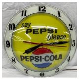 "Say Pepsi Please" Pepsi-Cola Illuminated Advertising Clock