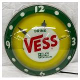 Original Vess Double Bubble Soda Clock with Illuminated Face