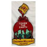 36 x 64″ Porcelain Die-Cut Sherwin-Williams ‘Cover the Earth’ Advertising Sign