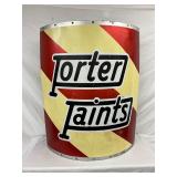 39 x 47 Porter Paints Curved Metal Advertising Sign