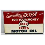 Esso Double-Sided Metal Motor Oil Sign, Dated 1952, 18 x 10 Inches