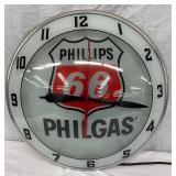Original Phillips 66 Philgas Double Bubble Advertising Clock