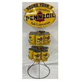 1957 Pennzoil Advertising Display with (12) 1-Quart Cans