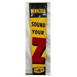 1951 Pennzoil 12 x 60-Inch Self-Framed Vertical Metal Sign
