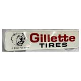 1973 Embossed Gillette Tires Steel Sign with Bear Graphic