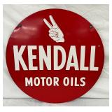 24-Inch Two-Sided Metal Kendall Motor Oils Sign