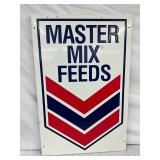 22 1/2 x 34 1/2 in Embossed Master Mix Feeds Metal Sign with Original Wood Frame