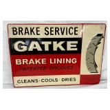 Embossed Metal Gatke Brake Service Sign, 19 1/2 x 13 1/2 Inches