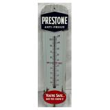 8X36 Prestone Porcelain Thermometer Advertising Sign, 9 1/2 x 36 Inches