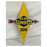15 x 21 Porcelain Blue Sunoco 200 Pump Plate Sign