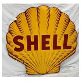 48-Inch Porcelain Shell Gasoline Shark tooth Clamshell Sign