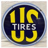 24-Inch Heavy Porcelain Double-Sided ‘US Tires’ Sig