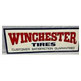 NOS Winchester Tires 54×18 Embossed Heavy Metal Sign