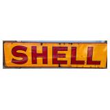 12′ x 3′ Early Porcelain Shell Gasoline Advertising Sign