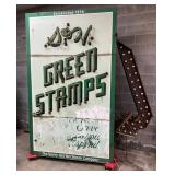 Rare Double-Sided Porcelain S&H Green Stamps Sign with Lighted Arrow