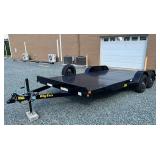 2025 18ft. Big Tex 70DM-18BK Open Car Hauler Trailer with Ramps and Spare Tir
