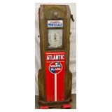 Model 866 Wayne Gas Pump with Original Porcelain Signs, Atlantic White Flash