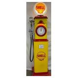 1980s Bennett Clock Face Replica Gas Pump with Shell Branding