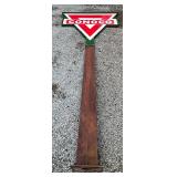 Porcelain Conoco Pole Sign with Red and White Chevron Design, 17.5 Feet Total Height