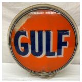 Gulf Gasoline Double-Sided Glass Globe with Wide Milk Glass Bod