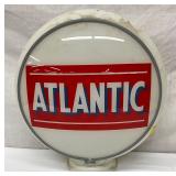 Atlantic Gasoline Globe with 13-Inch Glass Lenses and Milk Glass Body