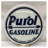 Purol Gasoline Double-Sided Milk Glass Gas Pump Globe, 13-Inch Lenses