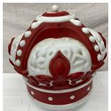 17-Inch Red Crown Milk Glass Gas Pump Globe