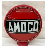 Amoco Gasoline Advertising Globe with 13-Inch Glass Lenses and Metal Body