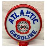 Atlantic Gasoline Glass Globe with 15-Inch Lenses and Red Metal Body