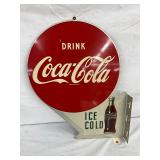 1954 Coca-Cola Double-Sided  Flange Sign, 17 x 22 1/2 Inches