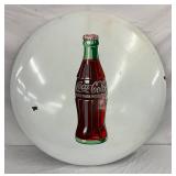 36-Inch Porcelain Coca-Cola Advertising Button with Bottle Design