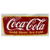 29 x 12 Porcelain Coca-Cola Canadian Advertising Sign