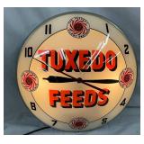 Tuxedo Feeds Double Bubble Advertising Clock